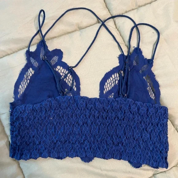 Free People Adella Blue Lace Bralette - Picture 4 of 4